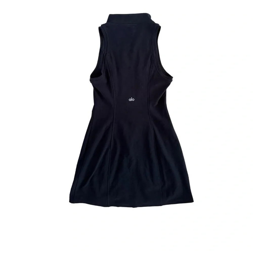 ALO Yoga Carefree Zip Mini Dress Black XS - Picture 6 of 8
